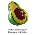 Avocado shaped foil balloon for parties with metallic finish and size 49.5x63.3cm - Avocado 49.5x63.3cm