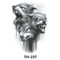 Waterproof temporary tattoo featuring black and white three-headed wolf design TH-237 - Th-237 / 210*148mm