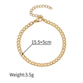 Pulsera minimalista de perlas para mujer con cadena dorada ajustable 15,5+5cm y cierre mosquetón - JZB1089-Cadena Cubana Dorada