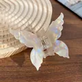 Iridescent butterfly hair claw clip with pearlescent finish and acetate material look - Butterfly 7cm / Iridescent Yellow