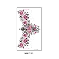 Adesivo per tatuaggio ghirlanda di peonie rosa con foglie e motivi, modello WM-XT-002 - WM-XT002