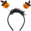 Halloween pumpkin headband with wizard hats and orange feathers for party costume - 4# Pumpkin