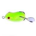 Green soft hollow body frog lure with double hooks and rotating metal blade spinner - New Honeycomb Green (4.2cm-8g)