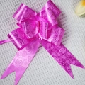 Purple pull bow ribbon with embossed rose patterns for wedding car and gift decoration - Rose Print Rose Red