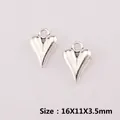 Alloy heart pendant DIY jewelry accessory in silver finish, size 16x11x3.5mm - XK2786# (3D Puffy Heart)