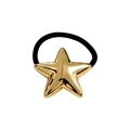 Punk-Stil goldener Metallstern Haargummi mit hochelastischem schwarzem Gummiband - Fünf-Sterne