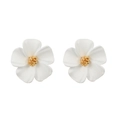 Französische weiße Blumenohrstecker mit goldenem Kern und elegantem floralem Design - KC Gold/Weiß 8023