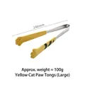 Large yellow cat paw food tong made of stainless steel and silicone, 246mm long - Large / Yellow