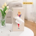 Boîte à mouchoirs fille cartoon en beige crème avec design créatif de jupe bouffante - Café Abricot Lait Apaisant