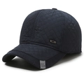 Dunkelblaue Winter-Baseballkappe für Herren mit Rautensteppung und Ohrenschutz - Verstellbar-Verdickt / Gesteppte Karos-Marineblau