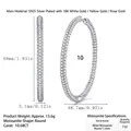 Double row Moissanite hoop earrings in S925 sterling silver with 18K gold plating - Large Hoop/E13369