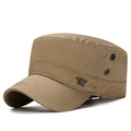 Berretto cadet kaki in cotone con distintivo aquila in metallo e fori di traspirazione - Regolabile / Beige