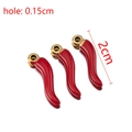 Three red enamel chili pepper pendants with 2cm length and gold loops for DIY jewelry - 5 Pieces/Pack (2cm) / Gold-Red