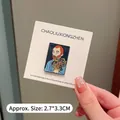 Enamel Van Gogh self-portrait brooch pin with sunflower design in deep blue and orange - Van Gogh Sunflowers