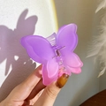 Frosted butterfly hair claw clip with purple and pink gradient in a matte finish - Purple Pink Gradient