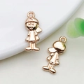 Rose gold metal character pendants with hanging loops for DIY jewelry making - 1 Piece/Pack (8x18.5mm)