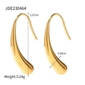 Boucles d'oreilles larmes en acier inoxydable doré 16K au design géométrique élégant - Doré