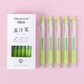 Light green retractable gel pens set with 0.5mm tip and ergonomic grip for journaling - 12 Pcs/Box / Apple Green