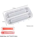 Detailed dimension view of 19.7cm hexagonal silicone mold for epoxy resin dice storage box - Long Rectangle Dice Box Mold