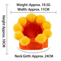 Detailed plush sunflower pet headwear showing dimensions 11cm width and 24cm neck size - Sunflower