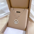 Minimalist titanium steel butterfly pendant necklace with pavé rhinestones in silver and gold - Zircon Butterfly Pendant Silver (N215)