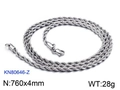 Silver stainless steel twist rope chain necklace in 760x4mm size for men and women - 4mm-76cm(KN80646-Z)