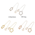 French style petal shape pearl pin available in silver, gold, and rose gold finishes - Petal Outline Pearl Style (C-KE83381-K) / Gold