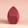 Large wine red makeup sponge in teardrop shape with flat edge for dry and wet use - Giant 3-Cut Sponge-Wine Red-1PC