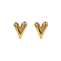 Eleganti orecchini a lobo a cuore placcati in oro 18K con finitura a specchio lucida - Stile 1 / Oro