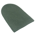 Gorro de punto acanalado verde oscuro con textura vertical para calidez invernal - Verde / Talla Única(Ajustable)