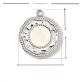 Detaillierte Größenparameter von 15mm Edelstahl-Rundanhänger mit Muscheleinlage - VG081/Silber Runde Welle Muschel