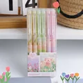 0.5mm erasable gel pen set with tulip patterns in a 6-pack romantic pastel style box - Romantic Style 6Pcs/Box-Crystal Blue Ink