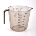 Transparent smoke gray 1000ml plastic measuring cup with dual metric and imperial scales - 1000ml Brown
