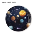 Set di 10 piatti di carta usa e getta a tema spazio e pianeti per compleanno, 23cm - Piatti da 9 Pollici 10 PZ-Cielo Stellato