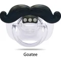 Funny baby pacifier with a black goatee mustache design and transparent shield - Silicone Goatee