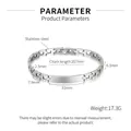 Dimensioni dettagliate del bracciale in acciaio inossidabile con piastra incidibile - Stile Cinturino Orologio Argento (GS1679)