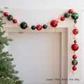 190cm Kerstslinger met rode, groene en gouden kerstballen voor feestelijke boomdecoratie - 190cm Kleine Ballenslinger