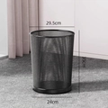 Set of 3 black metal mesh waste bins for office or home, large capacity round design - Set of 3 / Large [18L] / Black