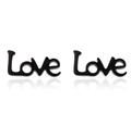 Minimalist black Love letter earrings in high-polished stainless steel finish - Black