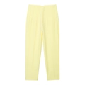 Pantaloni da donna a vita alta giallo limone chiaro con taglio sartoriale a sigaretta - XS / Pantaloni e gonne / Giallo brillante