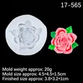 Rose flower silicone mold for baking and resin with pink floral finish 4.5x4.5cm - 6#17-565 Rose / Clear