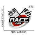 Macro detail of Race Car embroidered patch showing 7x5.7cm size and high-density texture - Racing Patch #21 (RACE CAR)