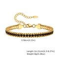 Detail showing 0.58cm gold chain with black zircon stones and K18 hallmark tag - Gold Black Zirconia