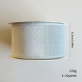 Light blue 6.3cm velvet Christmas ribbon for tree decoration, 10 yards length - 6.3cmx10yards / Light Blue