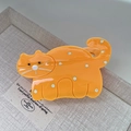 Orangefarbene Katzen-Haarklammer mit weißen Punkten für elegantes Haar-Styling - 2# Gelb