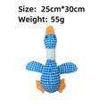 Blue polka dot plush duck dog toy with squeaker, size 25x30cm and lightweight design - Pineapple Velvet Blue Wild Goose