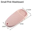 Small pink plastic washboard with non-slip wave texture for home laundry - Small / Pink