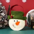 Christmas snowman felt gift bag with red handle for holiday treats and candy - Double-sided Apple Bag - Snowman