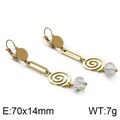 Pendientes de espiral dorados con cristal, tamaño 70x14mm y peso 7g diseño geométrico - Dorado