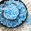 Bamboo shaped light blue glass beads with gold foil for DIY jewelry making - Blue Stream (Ink Wash 6x12mm)